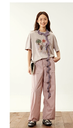 relaxed cargo pants color detail vibrant hue streetwear aesthetic functional design elements