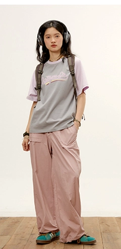 relaxed nylon cargo pants size variant fit comparison proportions streetwear styling