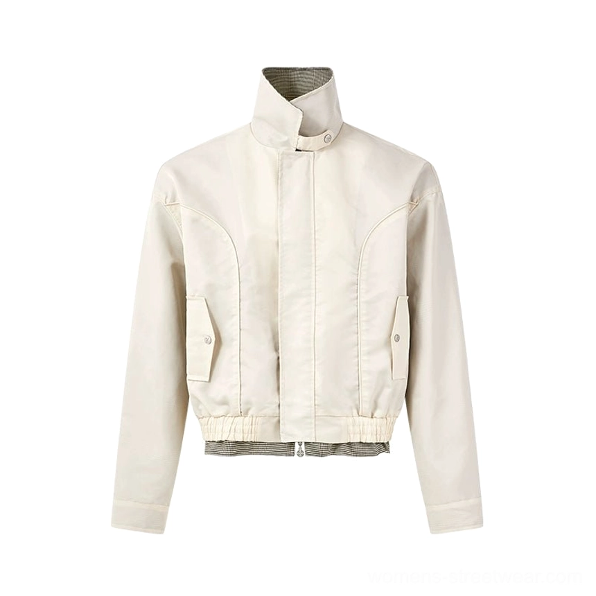 Relaxed fit Harrington jacket product detail suitable for Seoul fashion Acubi-inspired outfits and casual layering