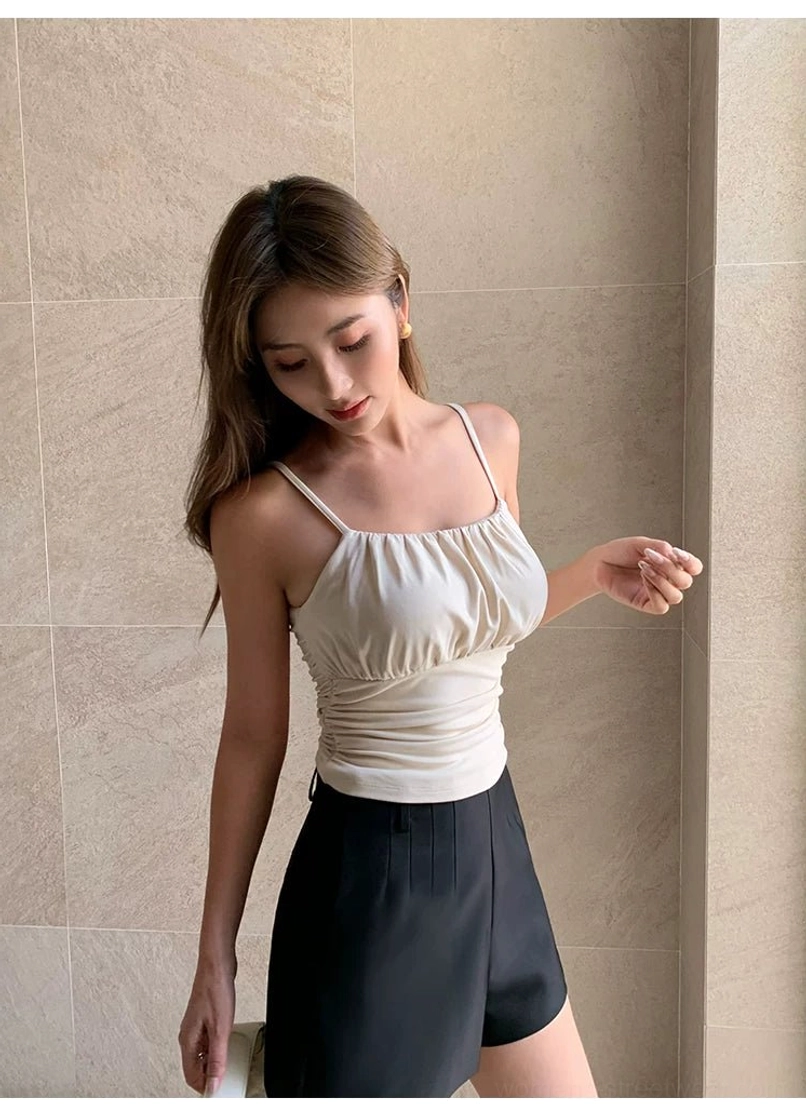 Seoul-inspired A-line cami top and tailored shorts polished summer separates view