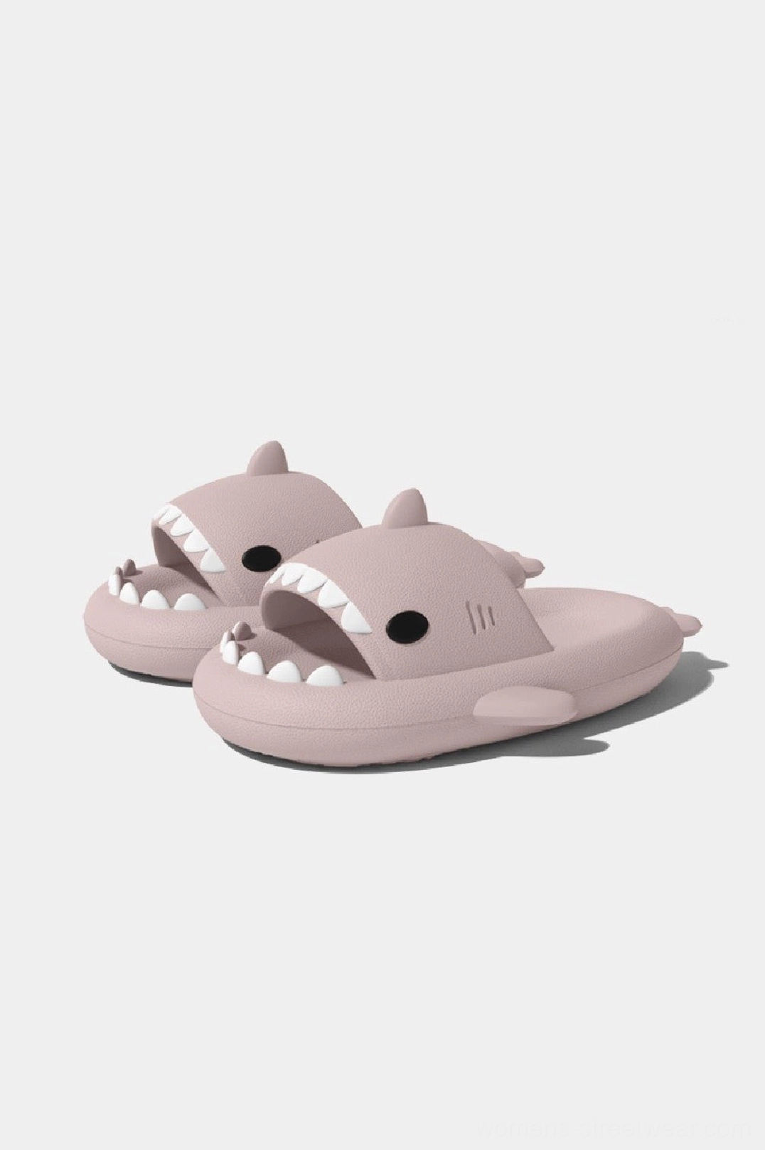 Shark slide slippers designed for indoor comfort with open-toe slip-on profile, textured footbed, and bold character styling
