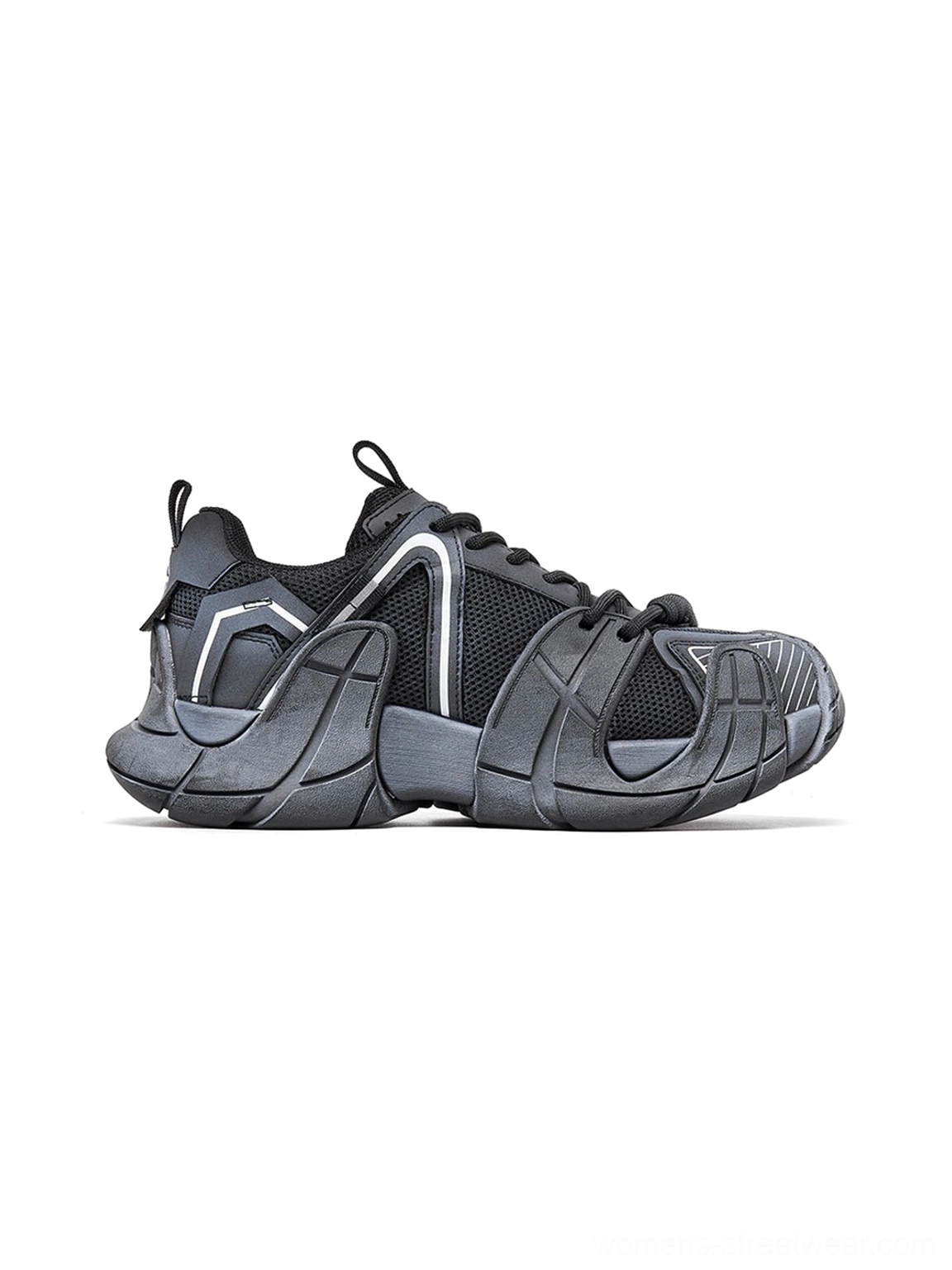 Silver cage panel chunky platform sneakers chunky technical sole design detail