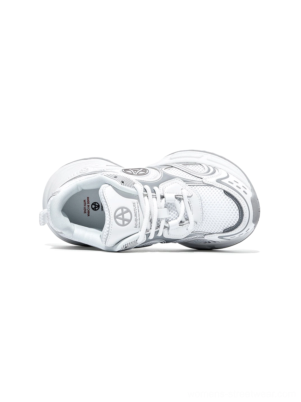 Silver Wave chunky dad sneakers with layered upper textures and sculpted traction-inspired sole for everyday city wear