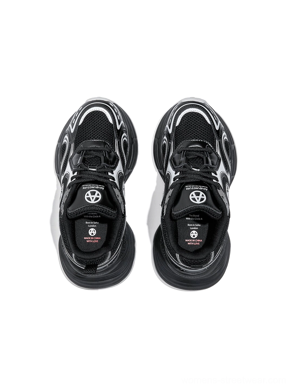 Silver Wave chunky dad sneakers styled as statement footwear for oversized clothing layered outfits and urban fashion