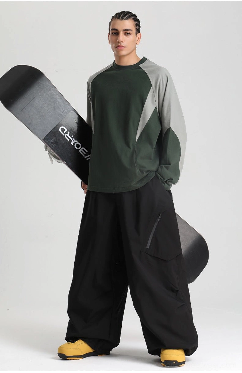 Snow pants waterproof windproof polyester shell material insulated lining technical performance outdoors