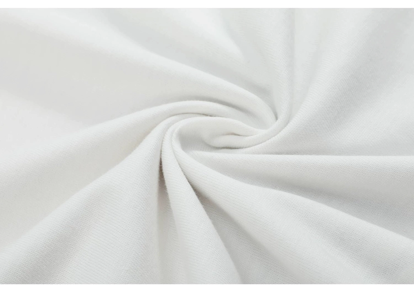 Close-up view of soft breathable cotton jersey texture on a white Y2K streetwear graphic T-shirt