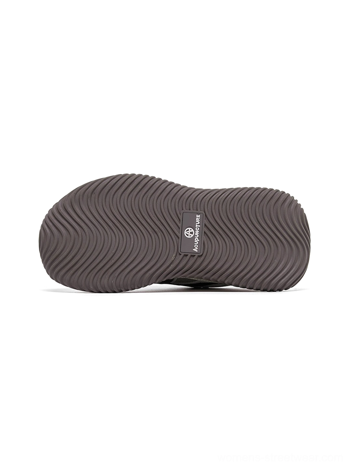 Full profile left side view wave-sole chunky sneakers complete shoe silhouette design from heel to toe presentation