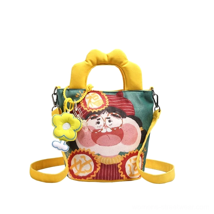 Style 7 cartoon tote collection showing multiple character variations with Freedom text embroidery in different color combinations