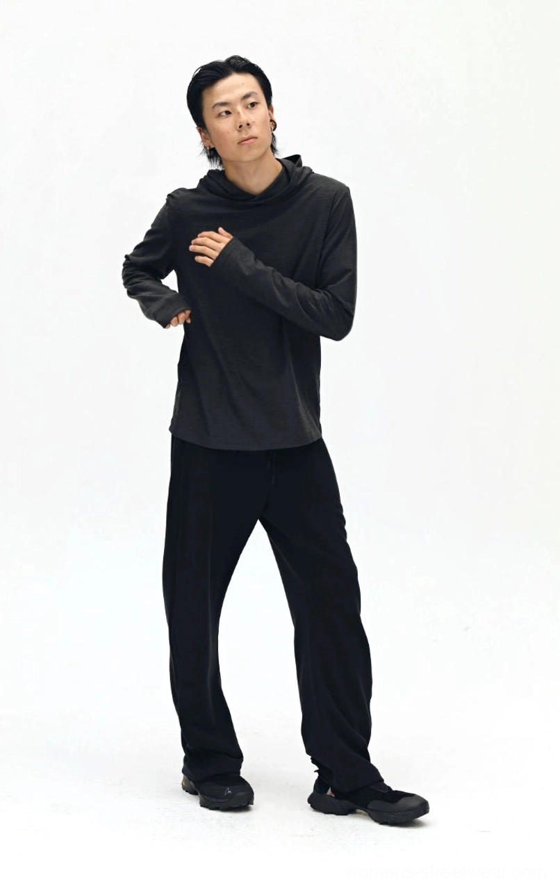 Flat lay drawstring sweatpants - showing full silhouette and construction quality of relaxed fit