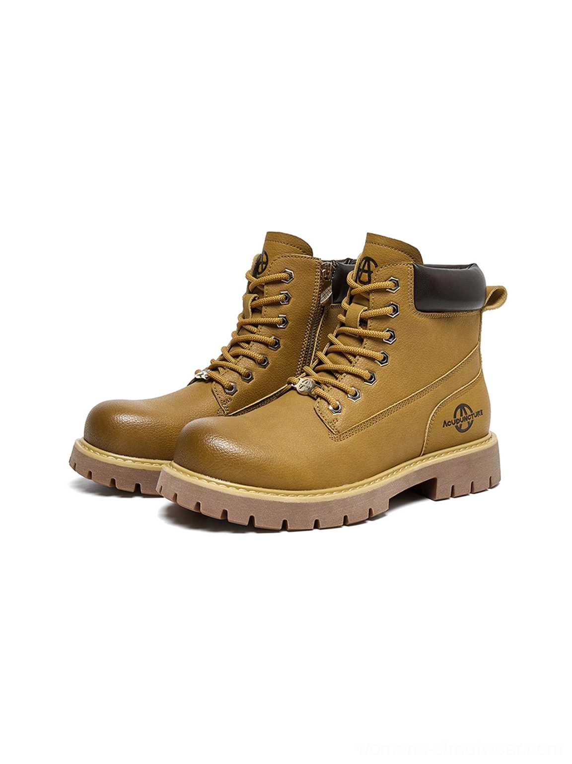Tactical zip-front ankle boots sole underside lug pattern utility workwear aesthetic street fashion