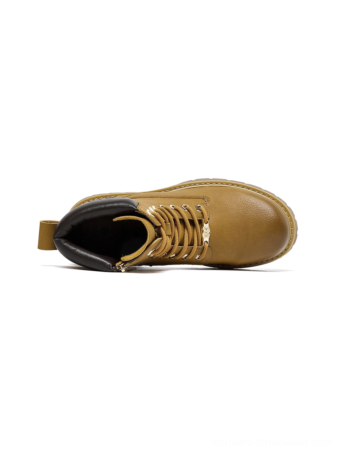 Pair tactical zip-front ankle boots both color options black and yellow comparison studio display