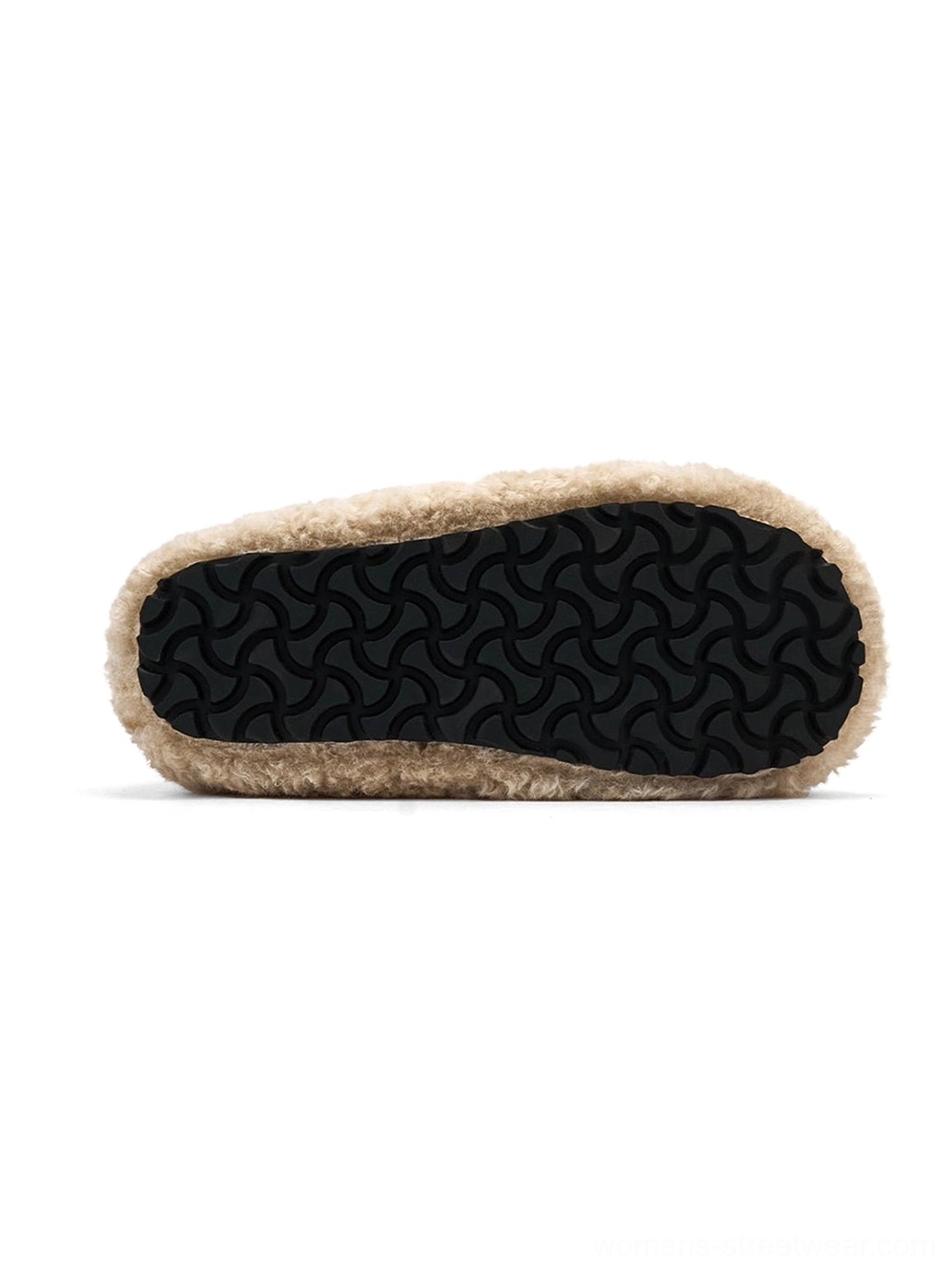 Teddy fleece platform ankle boots chunky black outsole and cozy streetwear silhouette product view