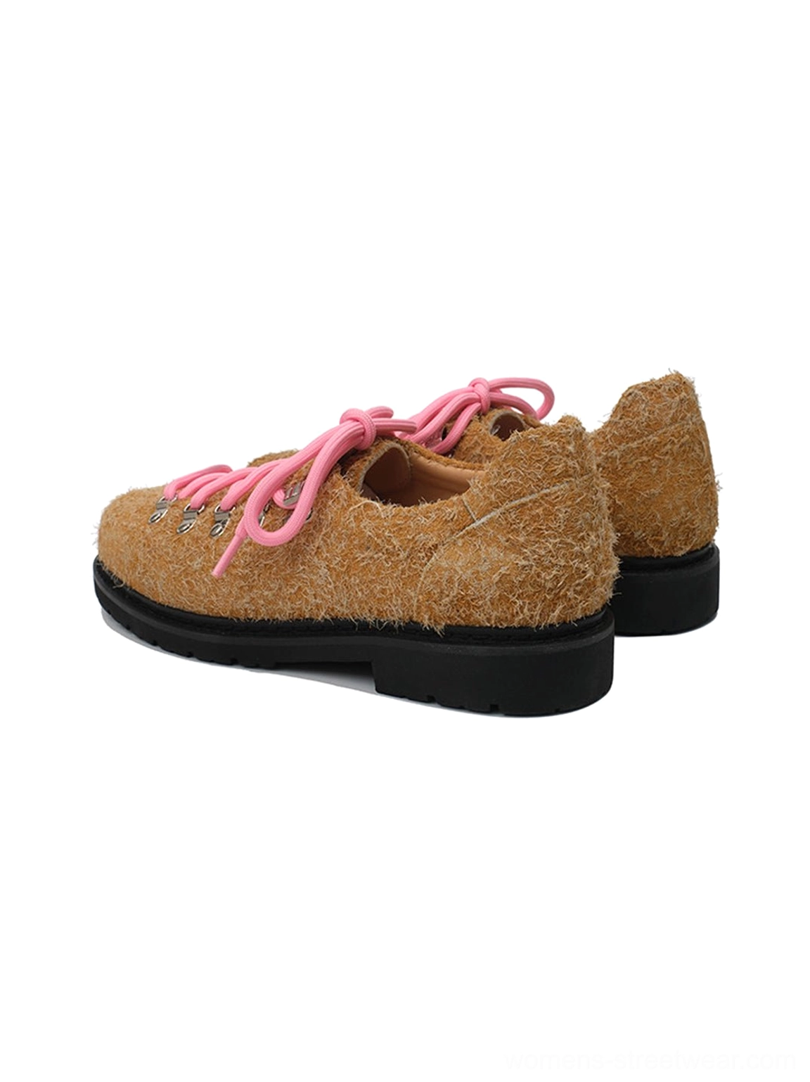 Textured suede metal-eyelet Derby shoes with rounded toe and low black rubber outsole