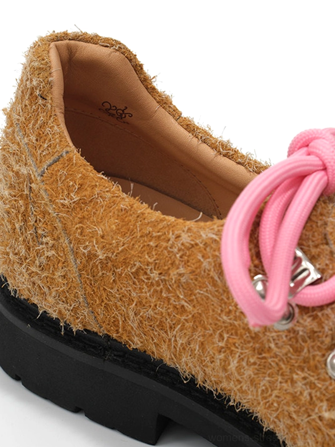 Textured suede metal-eyelet Derby shoes for unisex streetwear styling product detail view