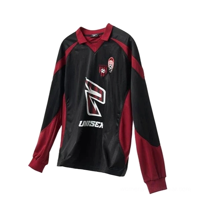 Unisex racing team color block streetwear sweatshirt black and wine red graphic long sleeve detail view