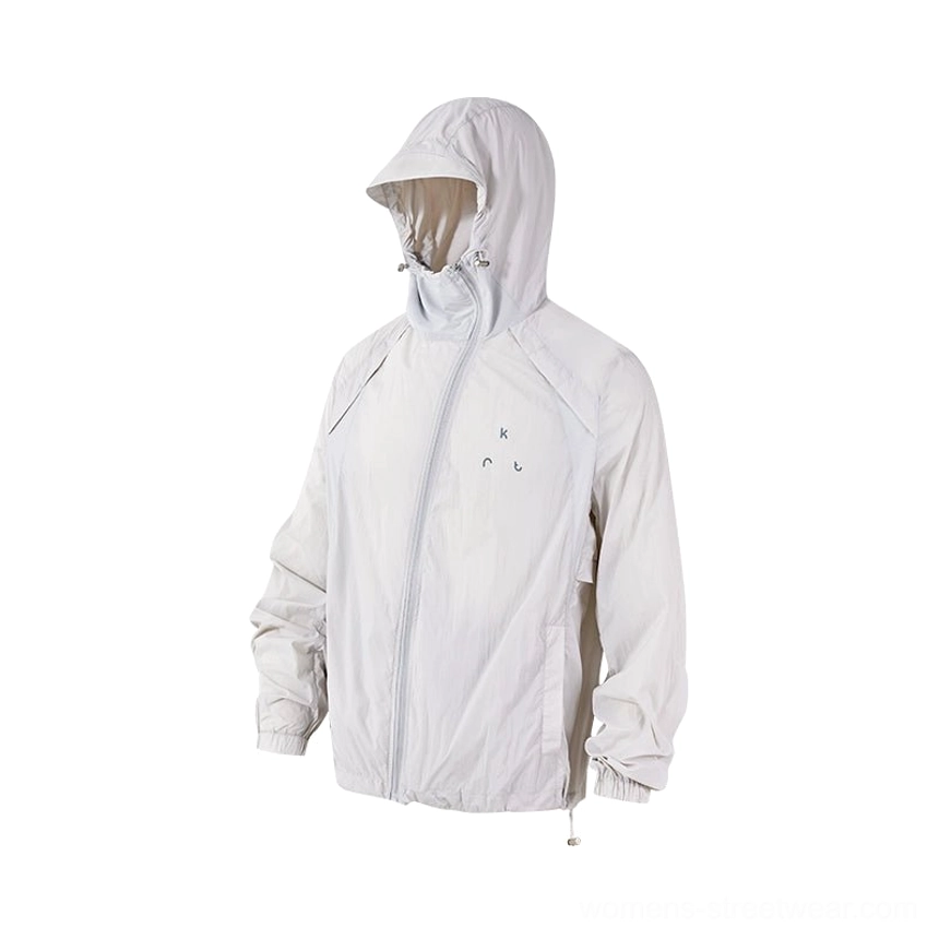 Blue three-proof technology fabric lightweight UPF 50 hooded sun protection techwear jacket color option