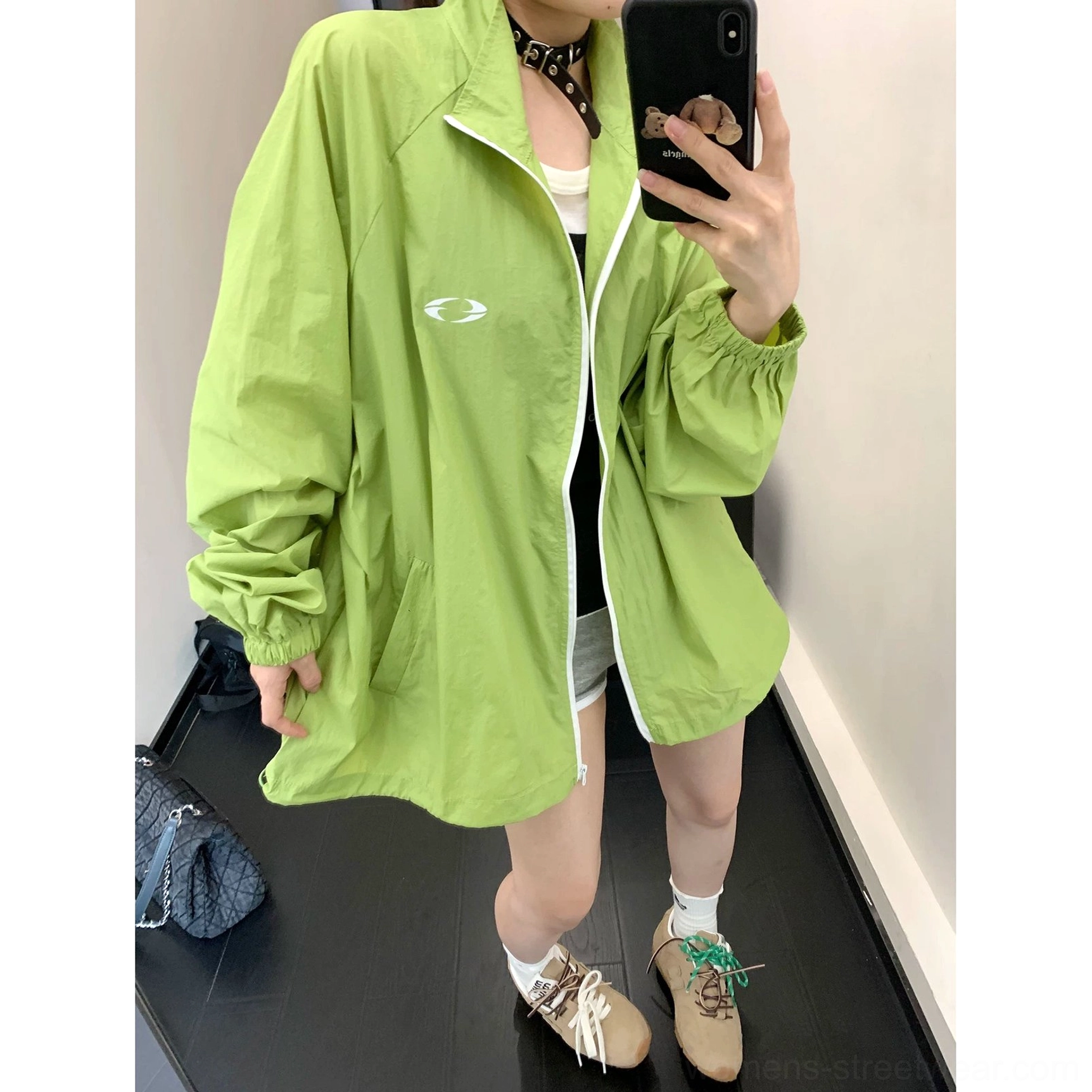 UPF50+ sun-protection windbreaker jacket product image showing a lightweight everyday outer layer for Seoul streetwear, travel, and outdoor styling