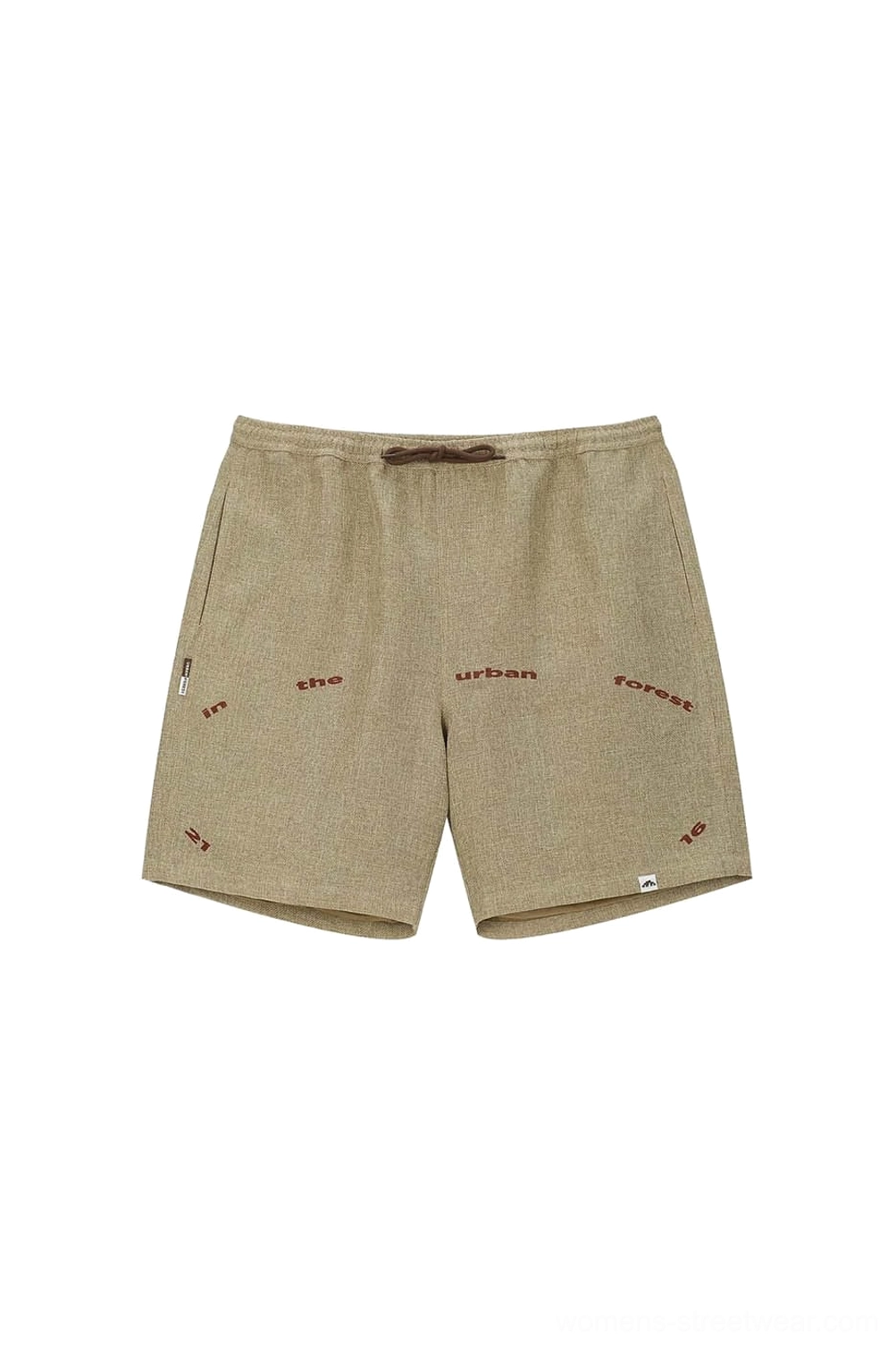 Urban Forest graphic sweat shorts oversized casual fit for Korean inspired streetwear styling