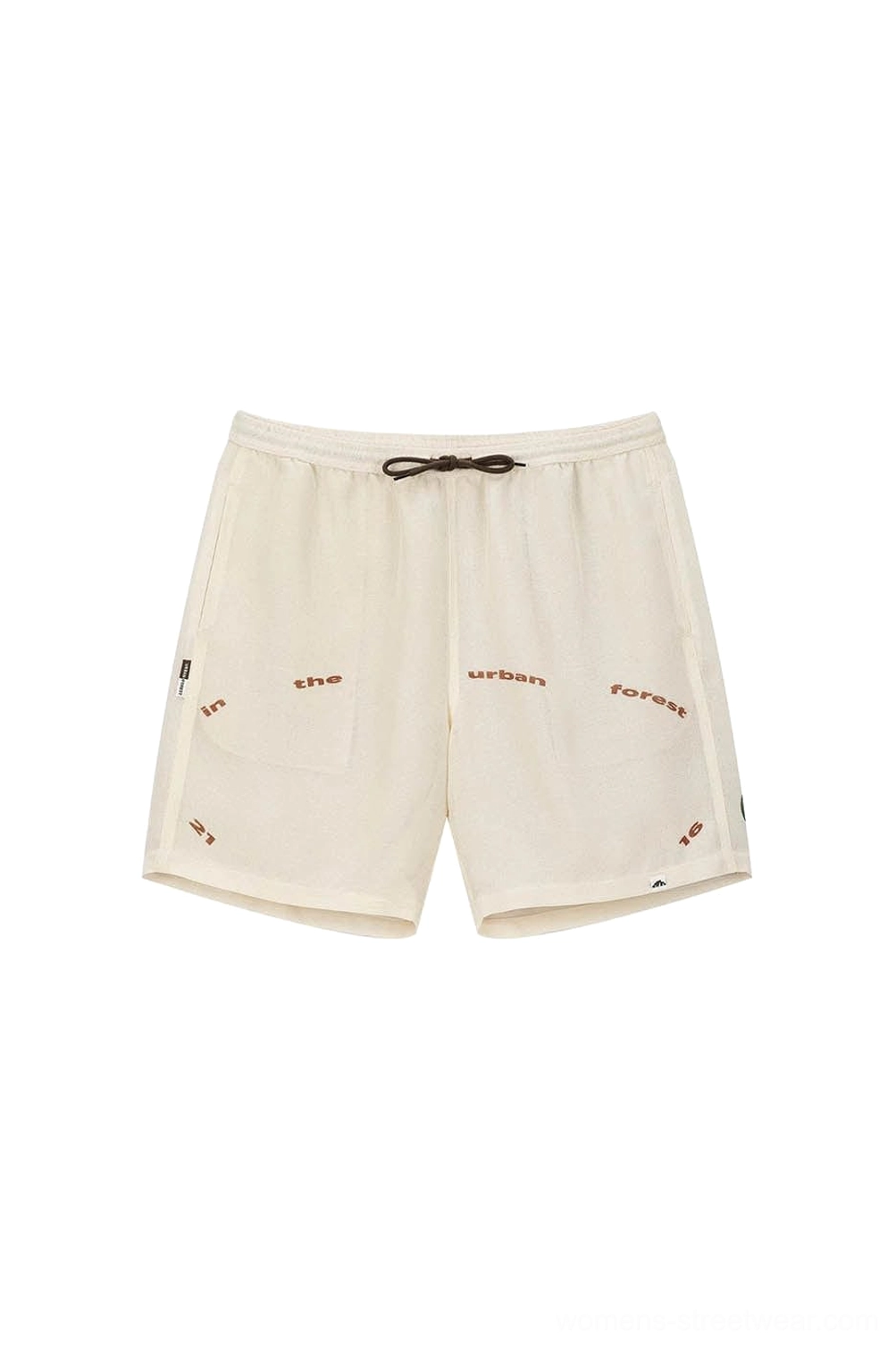Urban Forest graphic sweat shorts relaxed unisex streetwear styling and loose straight leg silhouette
