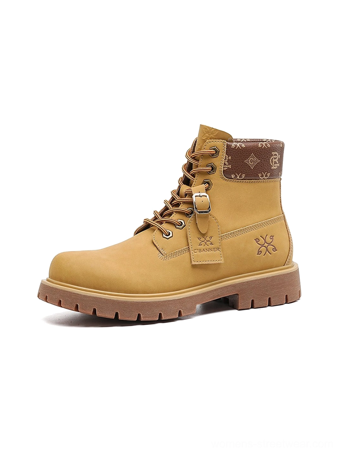 Wheat contrast-stitch lug sole work boots product detail view 17