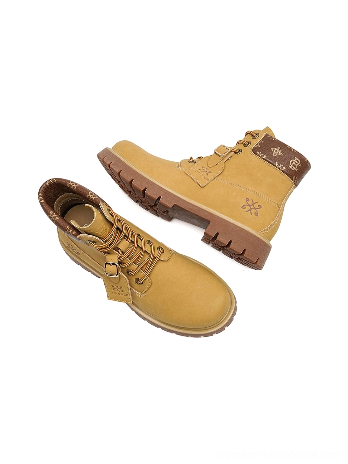 Wheat contrast-stitch lug sole work boots product detail view 19