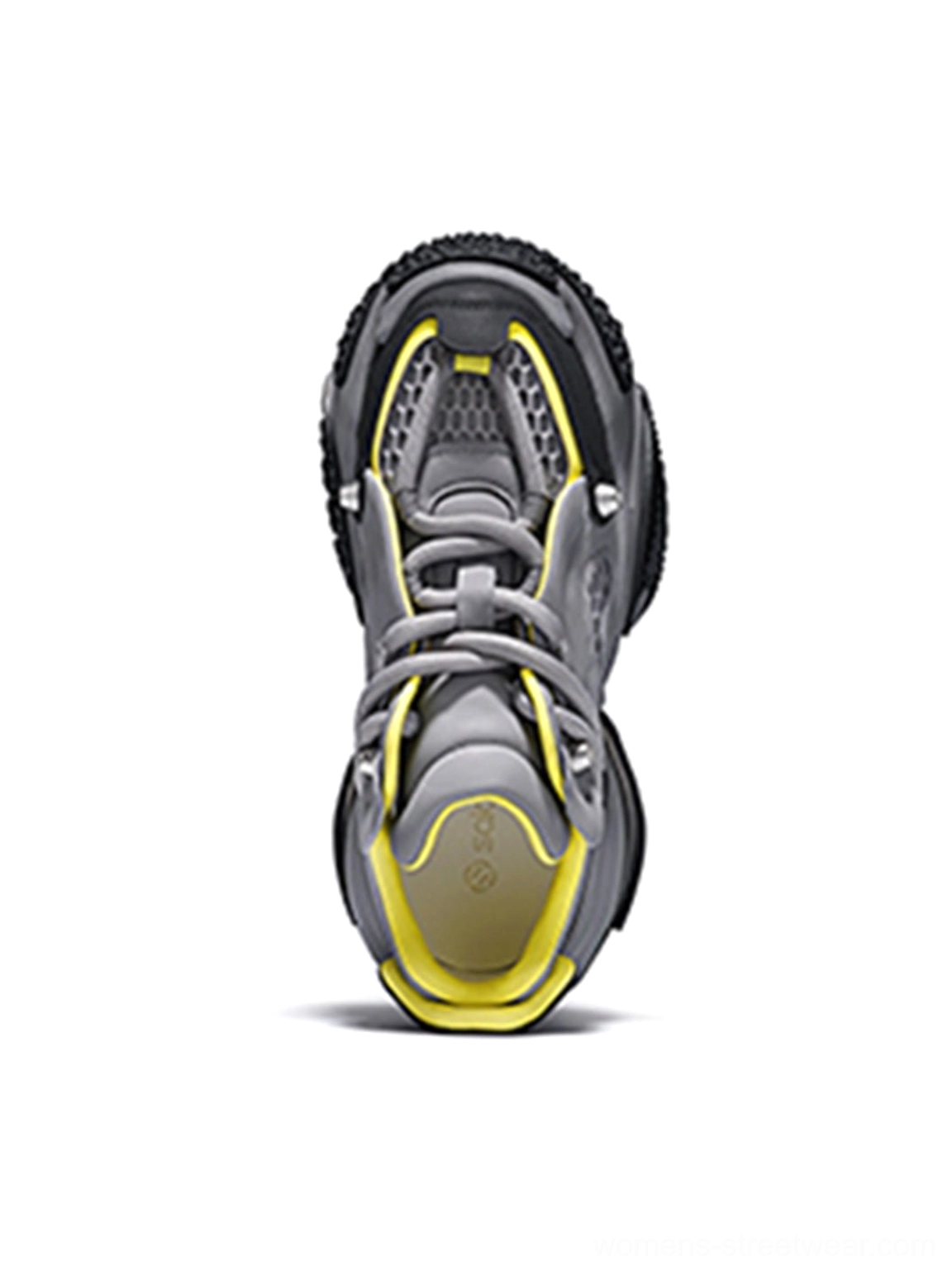 White Vortex Mesh Air Cushion Platform Sneakers close-up showing layered mesh upper and raised platform sole