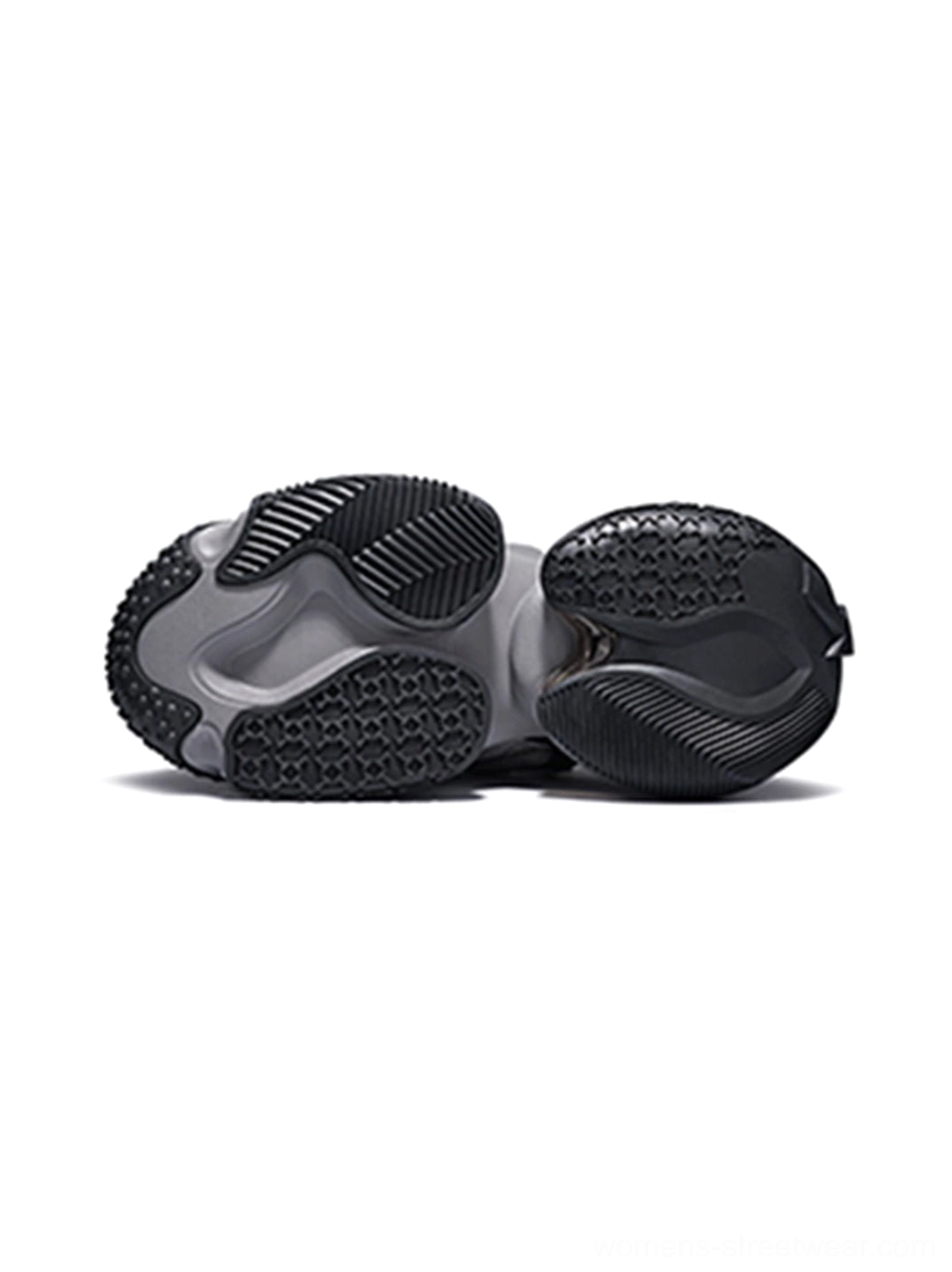 White Vortex Mesh Air Cushion Platform Sneakers outsole and upper construction detail for Y2K streetwear outfits