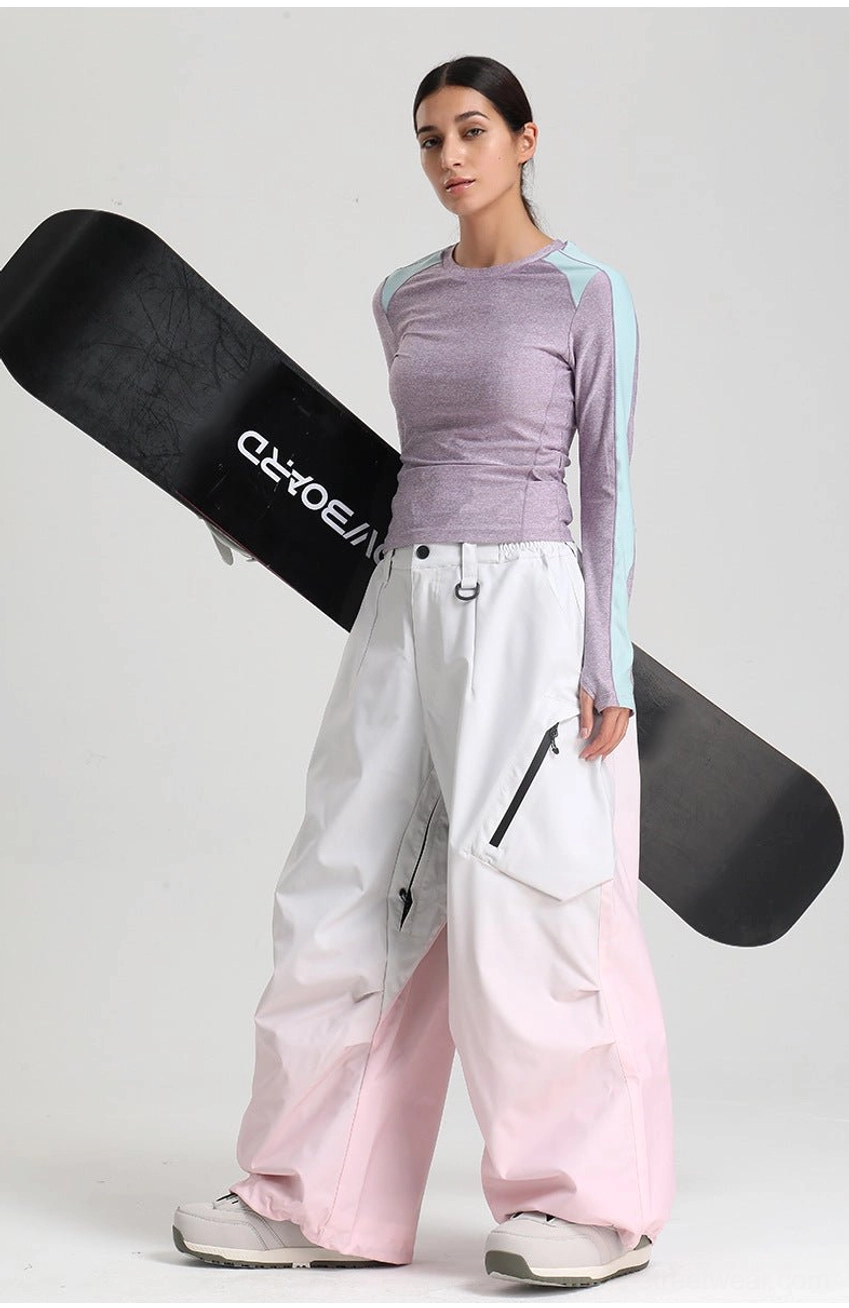 Wide-leg cargo snow pants complete streetwear ensemble styling pairing tips seasonal versatility wear
