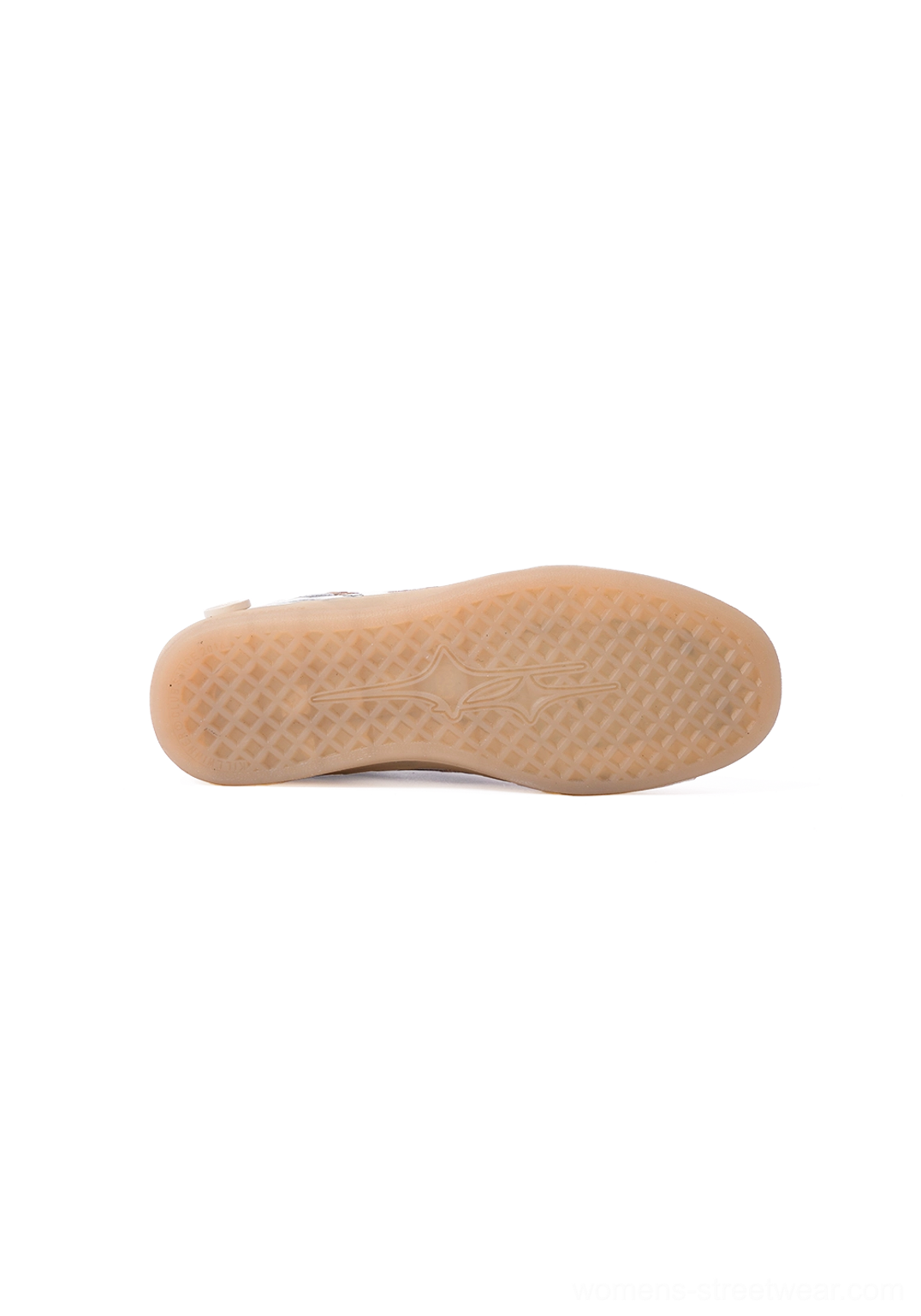 Bottom view of wine red retro trainer sneakers showing the textured gum rubber outsole and vintage traction pattern
