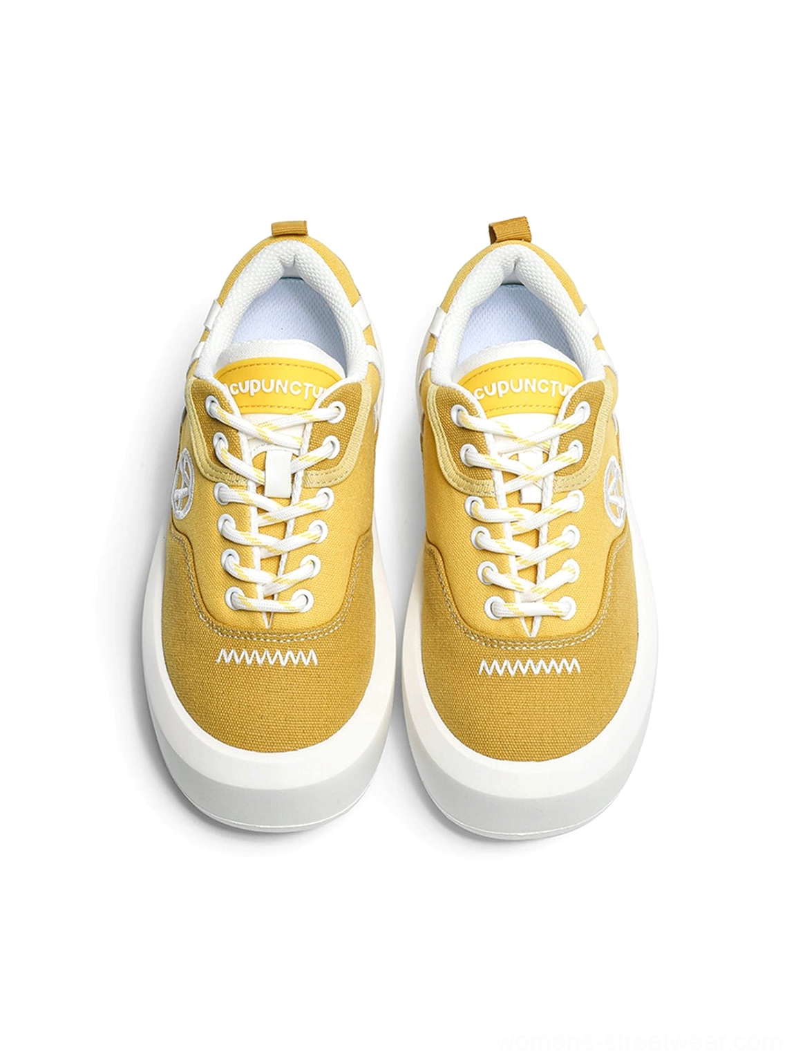 Colorblock platform sneakers for women featuring vibrant canvas panels chunky sole and contemporary streetwear design