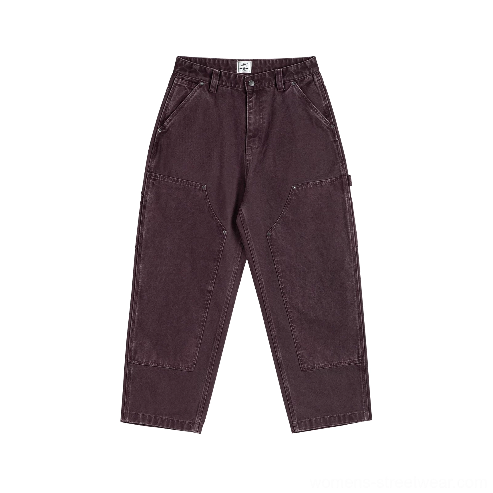 Women's carpenter workwear pants with durable cotton construction and casual Korean street style silhouette