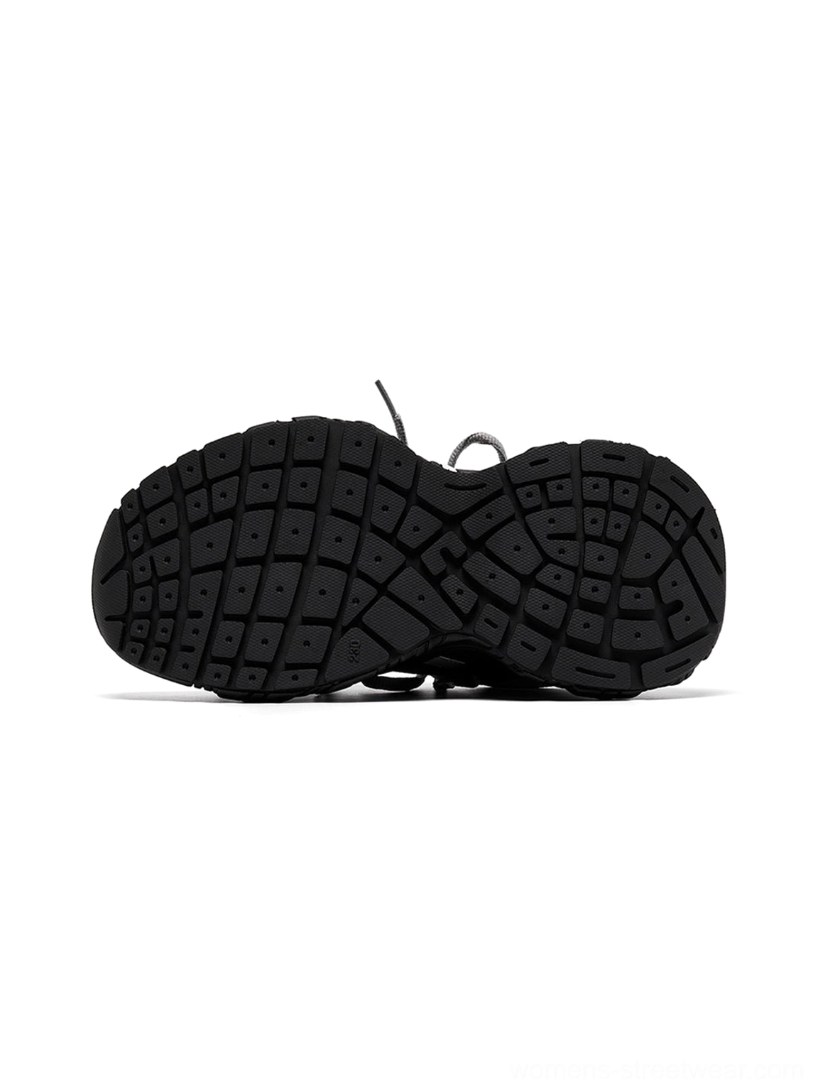 Women's mesh cage runner sneakers with breathable mesh panels and dimensional cage overlay construction