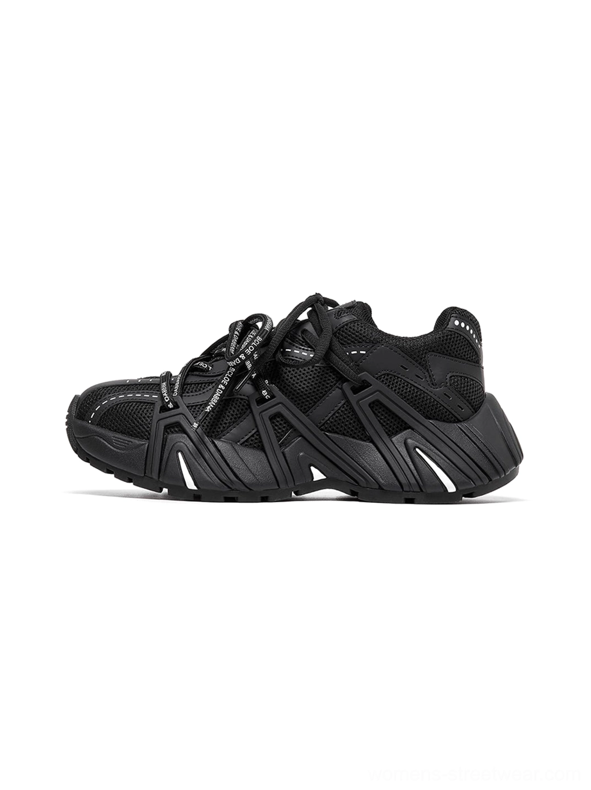 Women's mesh cage runner sneakers showcasing a lightweight retro runner profile for Korean streetwear styling