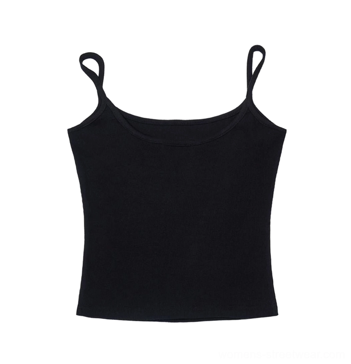 Women's minimalist ribbed cropped camisole streetwear tank top editorial product image