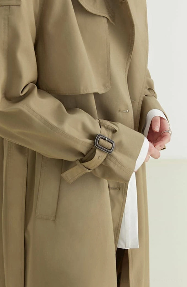 Women's oversized double-breasted melton trench coat longline streetwear outerwear product image