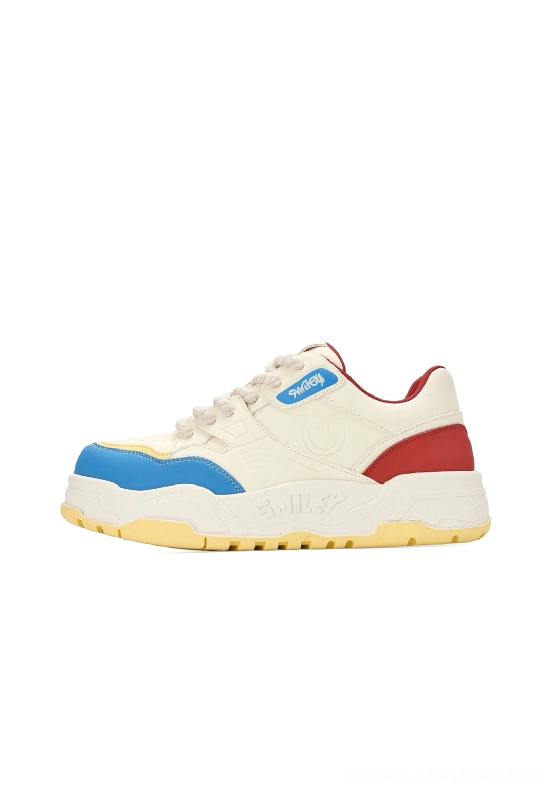 Women's platform skate sneakers with retro color block styling, thick outsole, and versatile Korean streetwear design