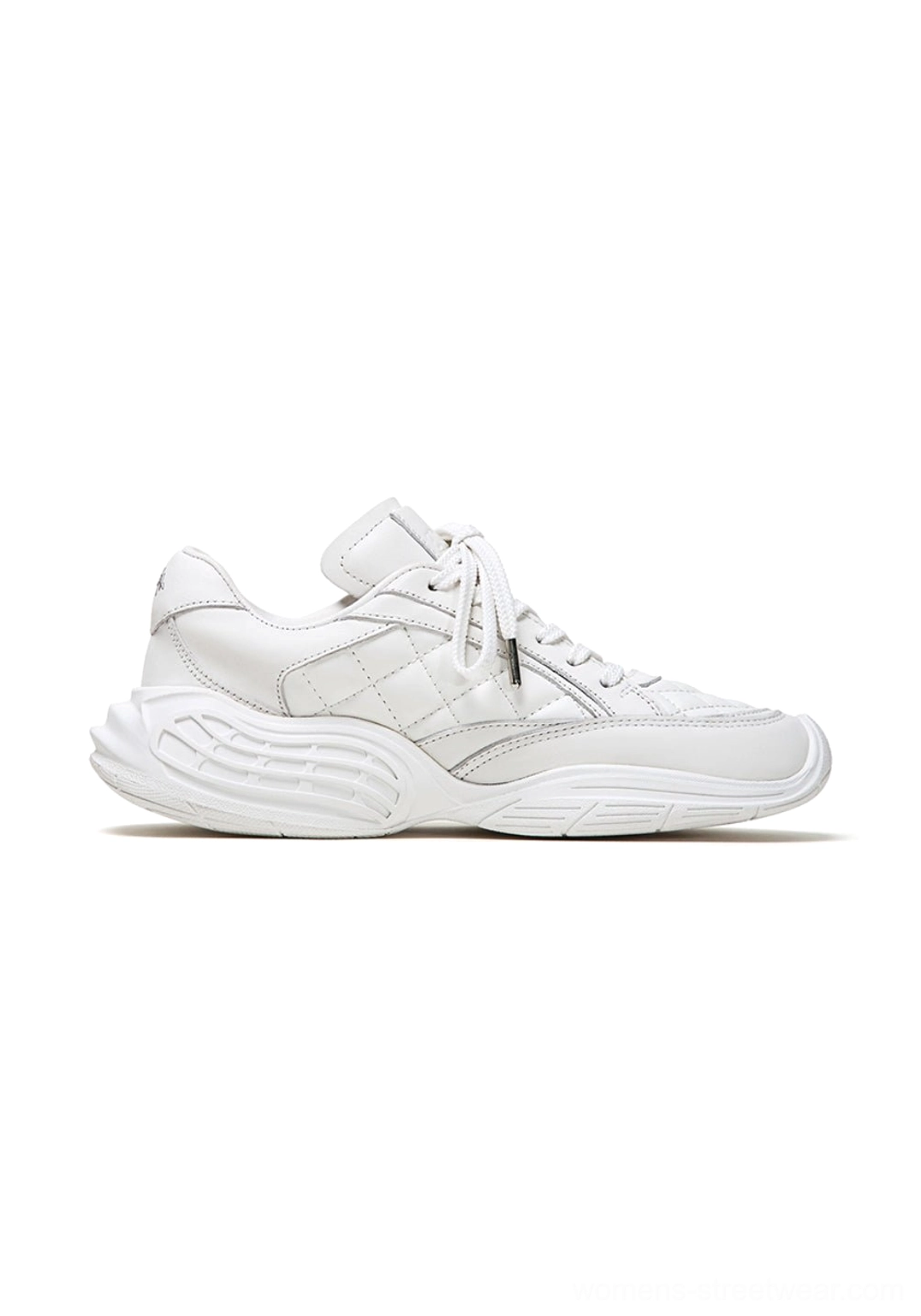 Black and white quilted leather sneakers product image for women's Korean-inspired streetwear styling
