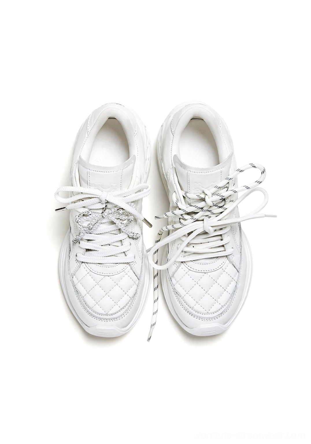 Women's quilted-panel low-profile sneakers designed for everyday city streetwear outfits