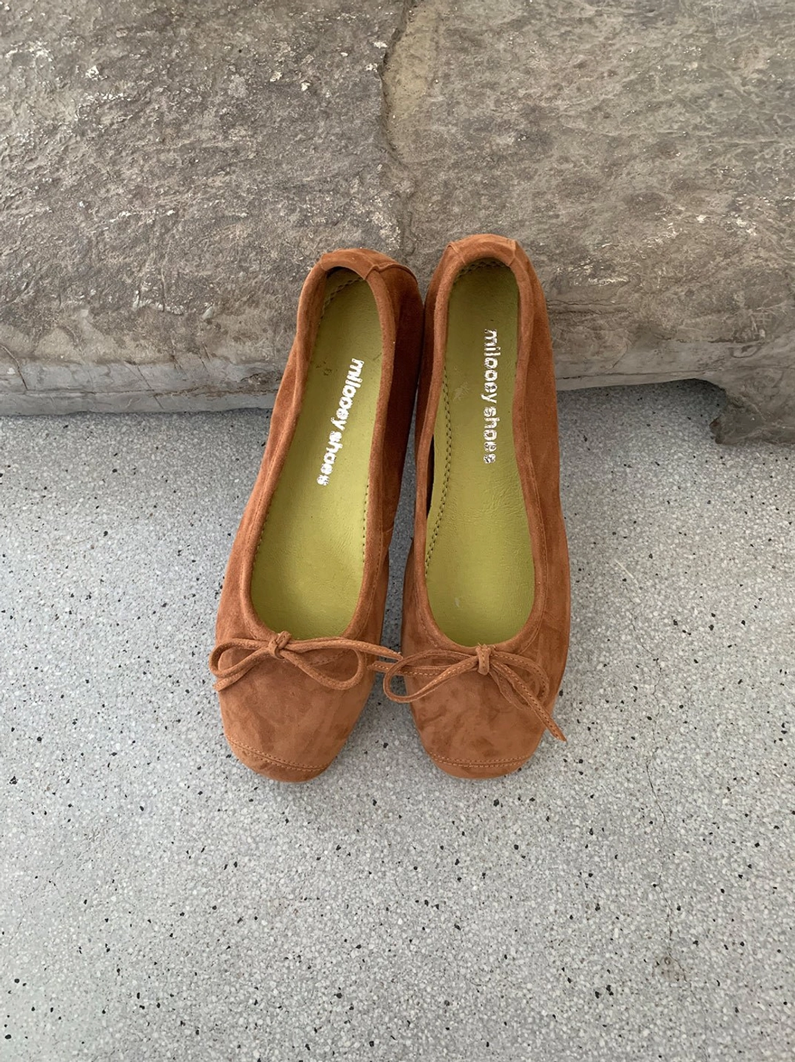 Women's square-toe bow ballet flats with metallic and soft-tone color options