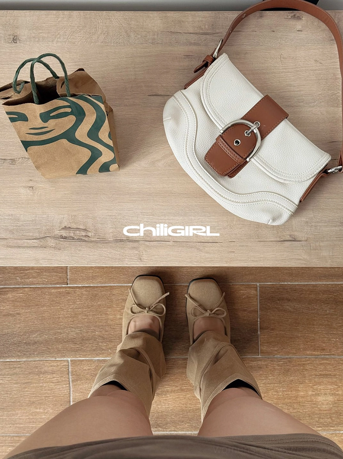 Streetwear denim boots for women with mid-calf silhouette, adjustable buckles, square toe and decorative bow