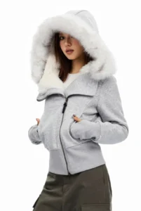 womens streetwear hoodie coat