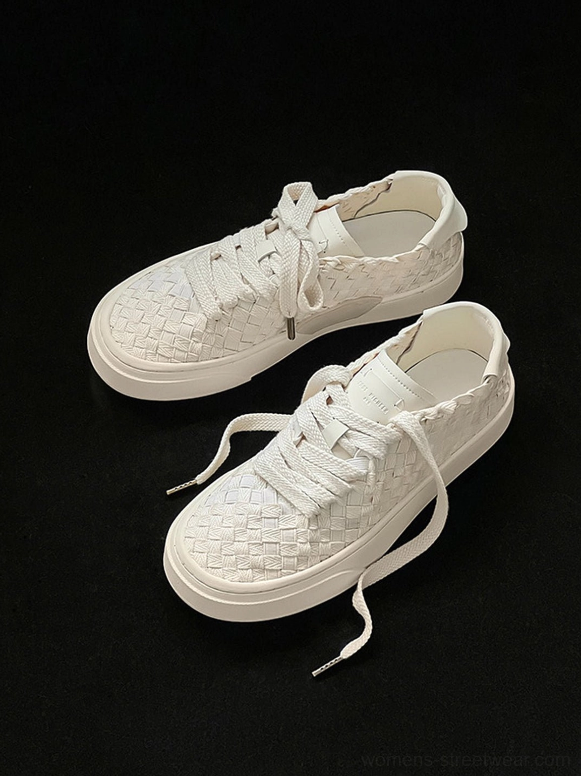 Woven platform sneakers platform outsole and textured upper detail for relaxed urban styling
